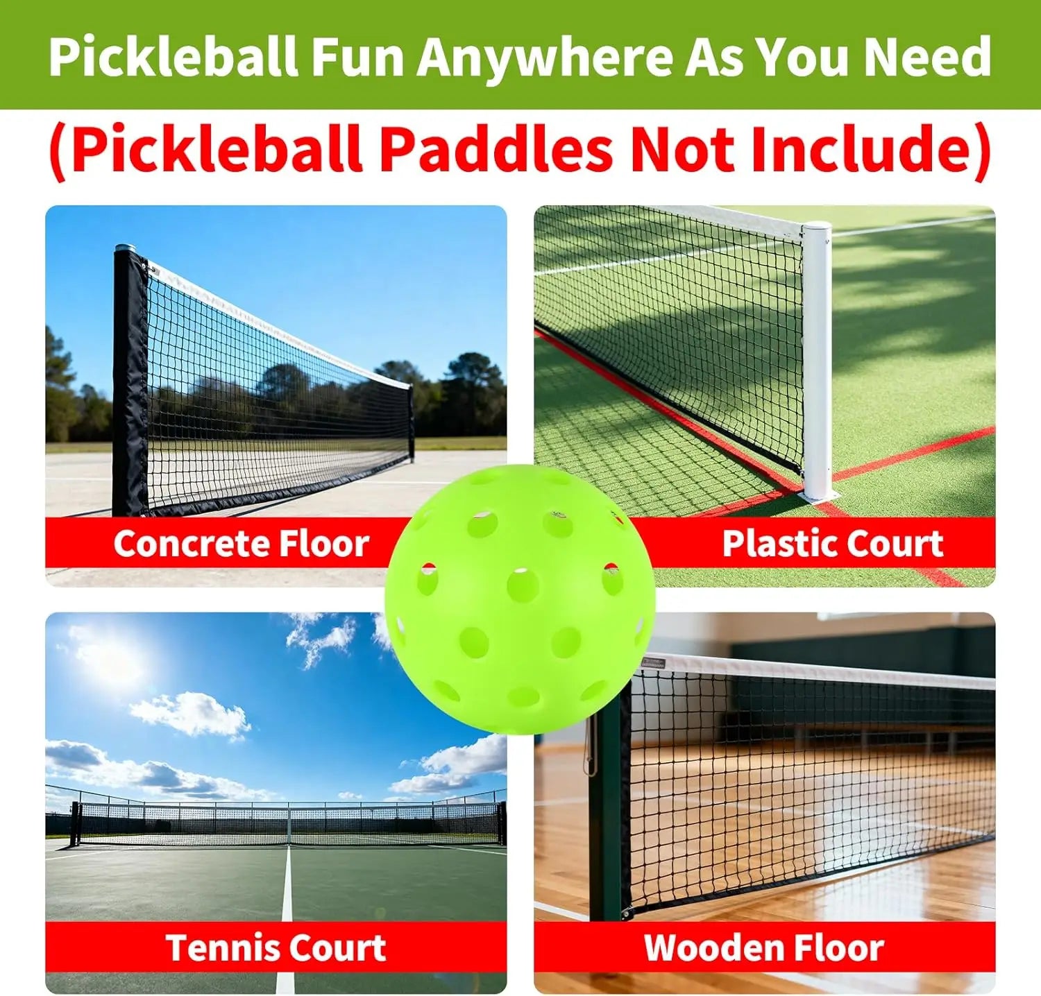 Outdoor Pickleball Balls (40 Hole)