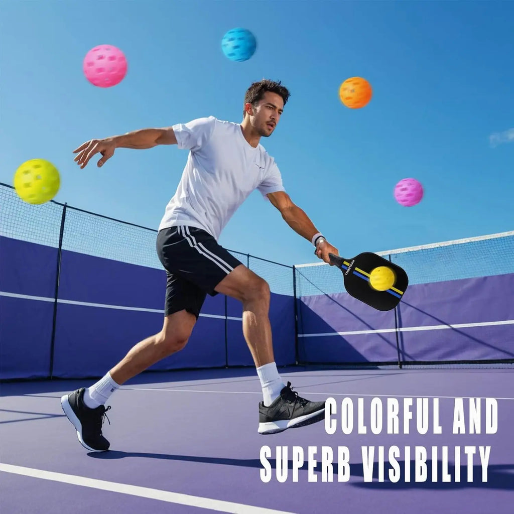 Color Pickleball Balls with Bag (6 Pack)