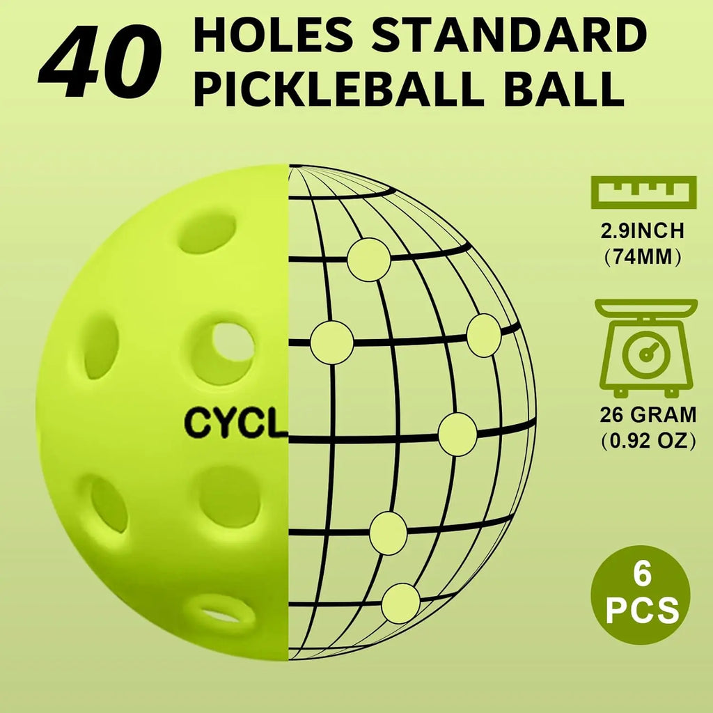 Pickleball Balls with Bag (6 Pack)