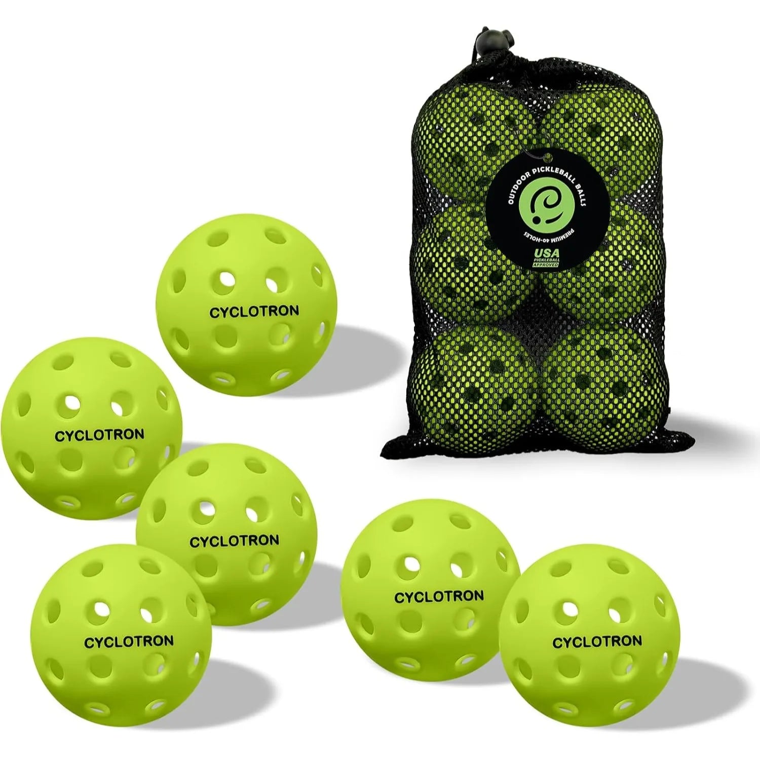 Pickleball Balls with Bag (6 Pack)